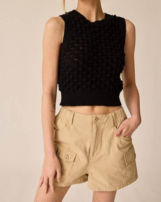 Textured Knit Cropped Top