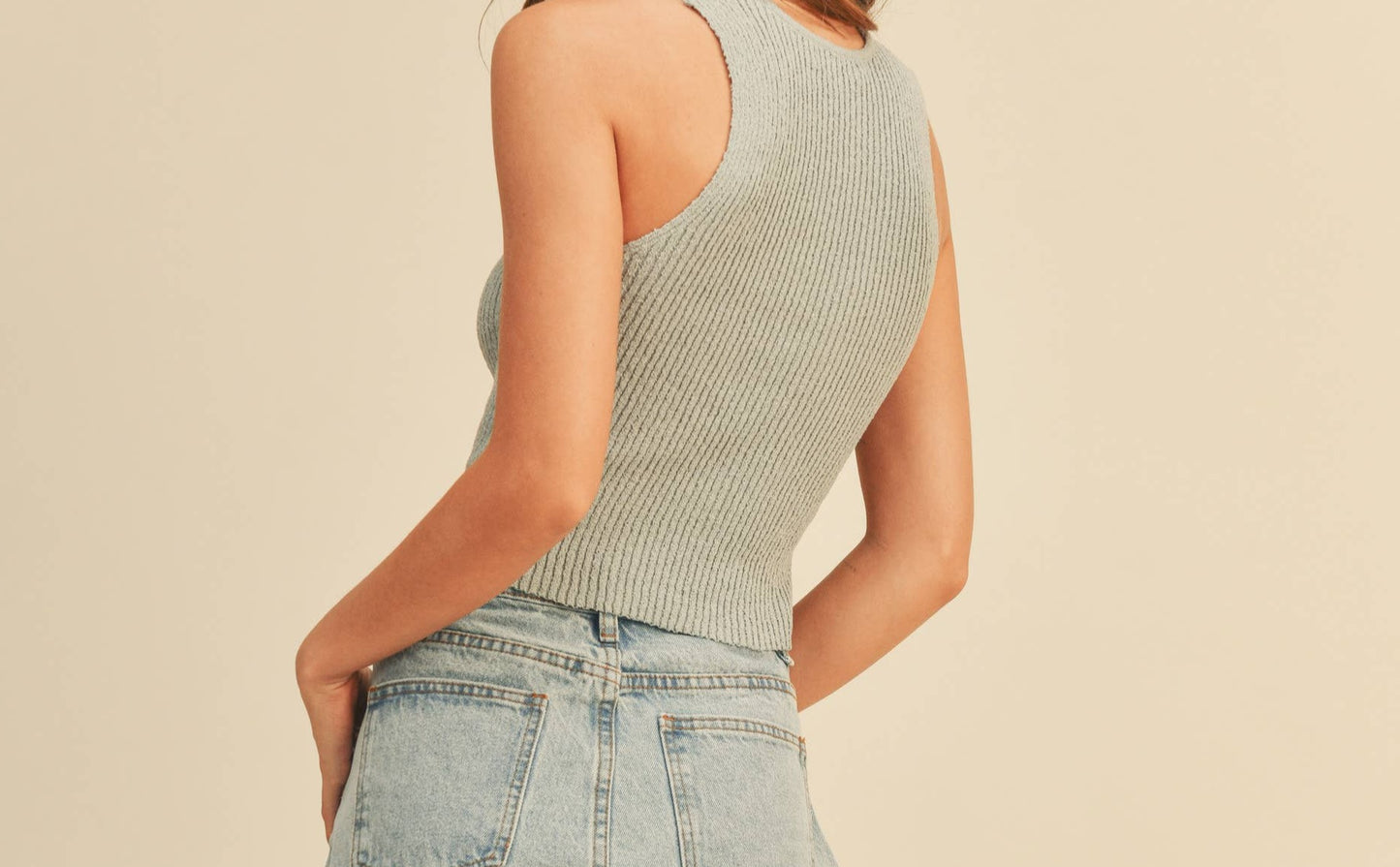 Knit Tank Top : Sage