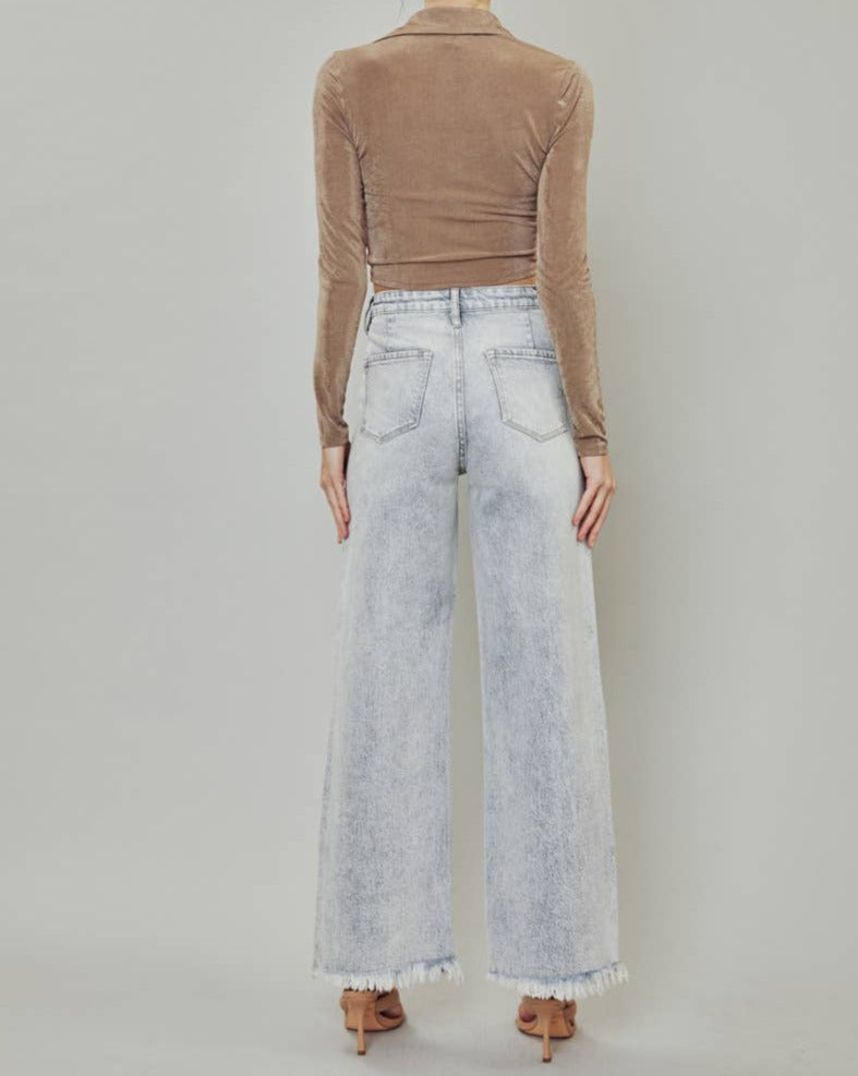 Wide Leg Light Wash Jeans