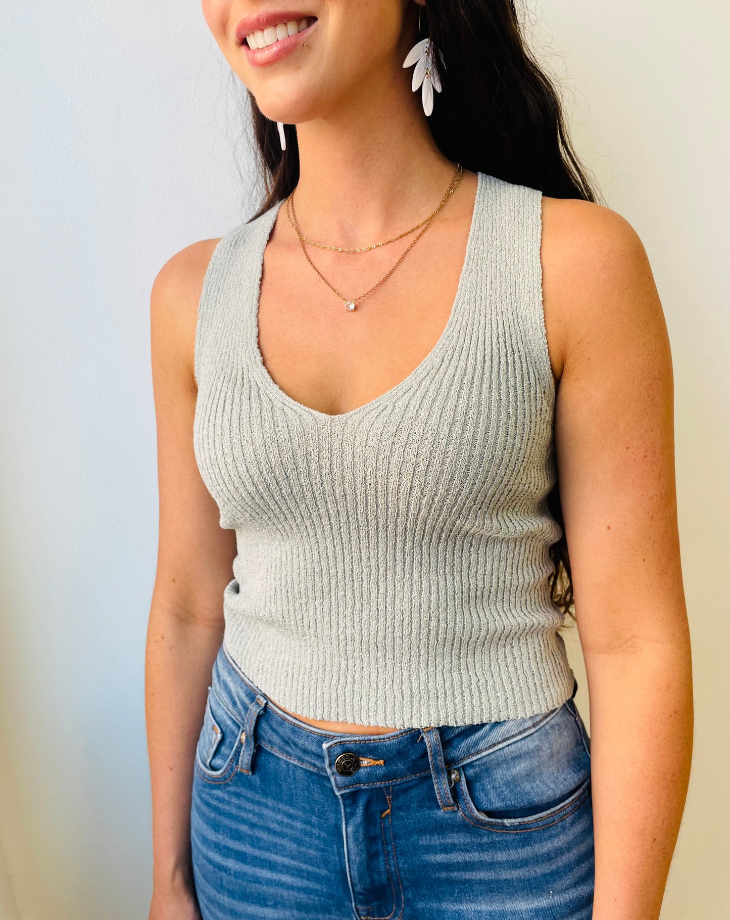 Knit Tank Top : Sage