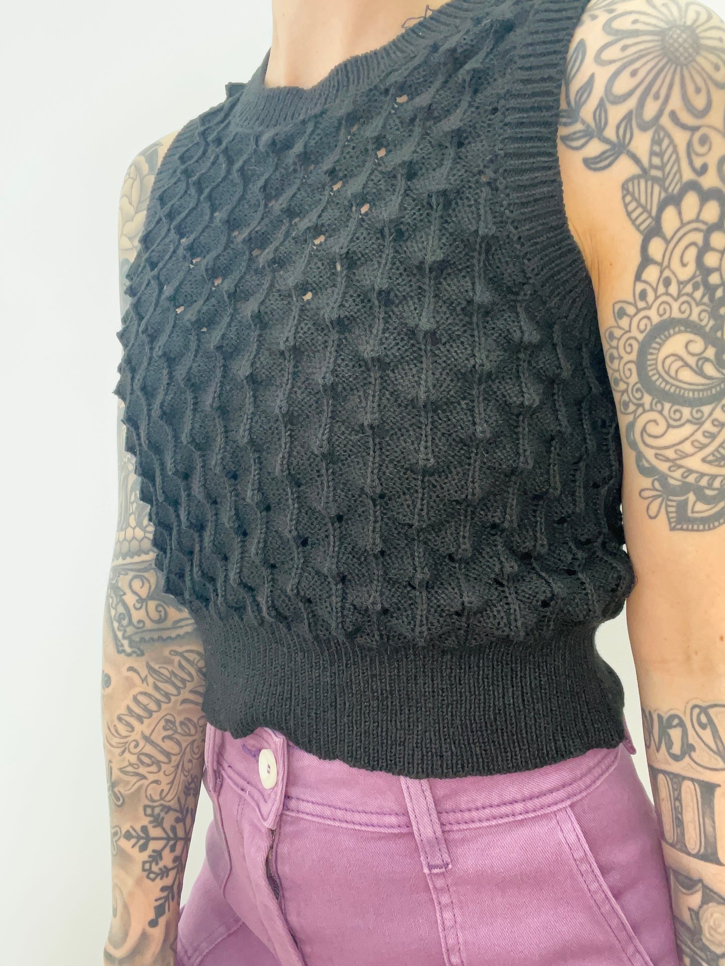Textured Knit Cropped Top