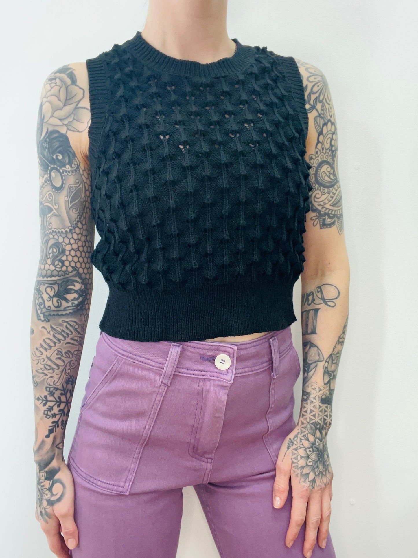 Textured Knit Cropped Top