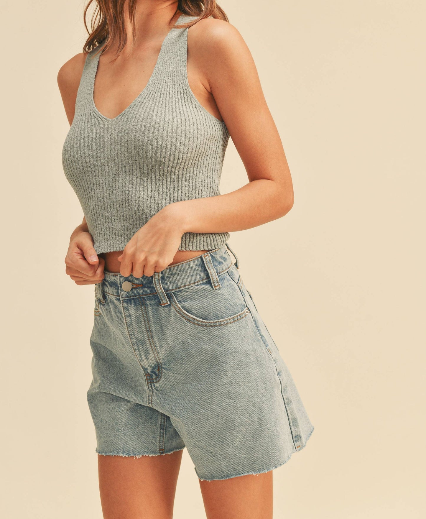 Knit Tank Top : Sage