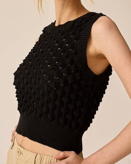 Textured Knit Cropped Top