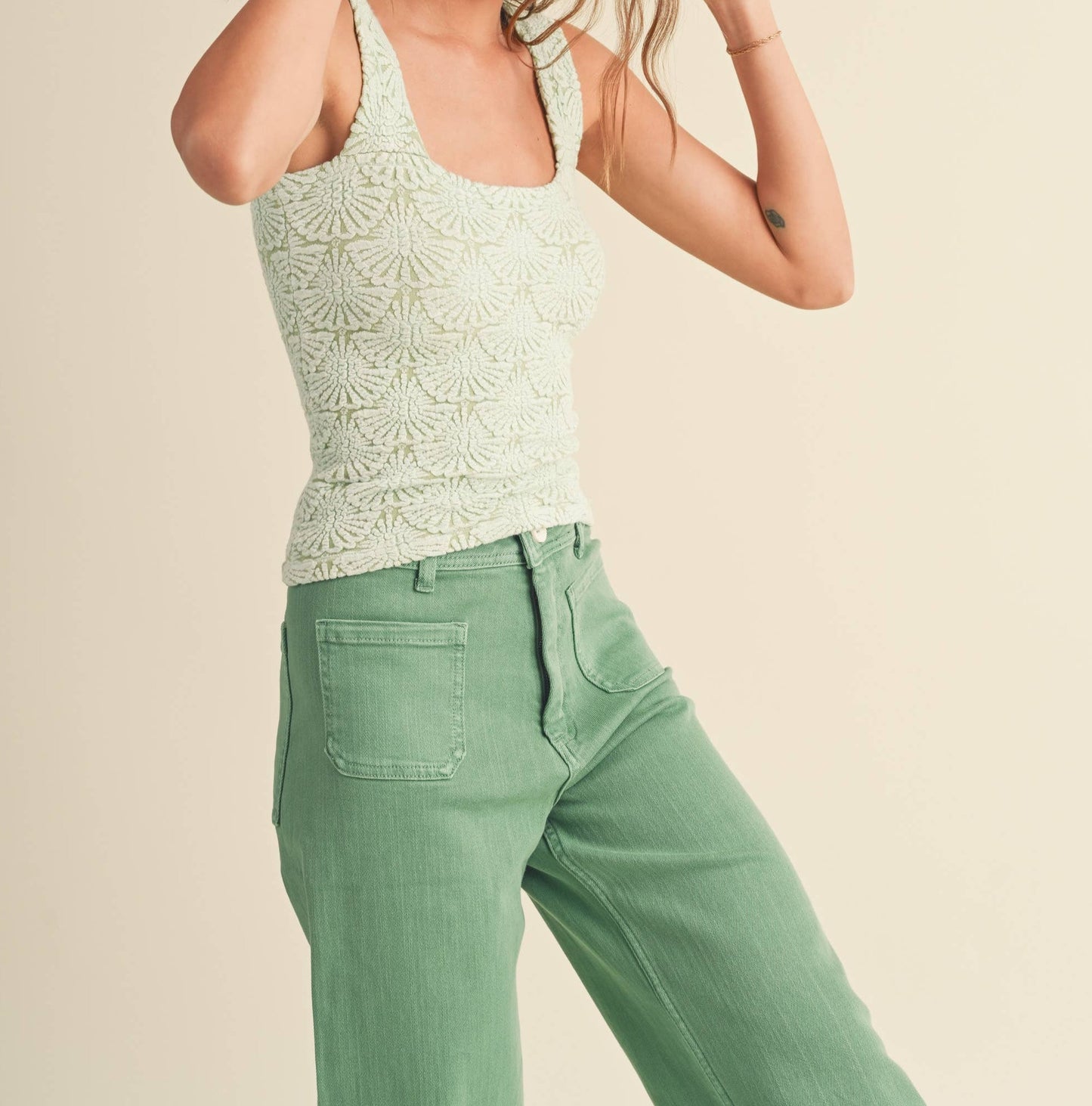 Textured Knit Top : Mint