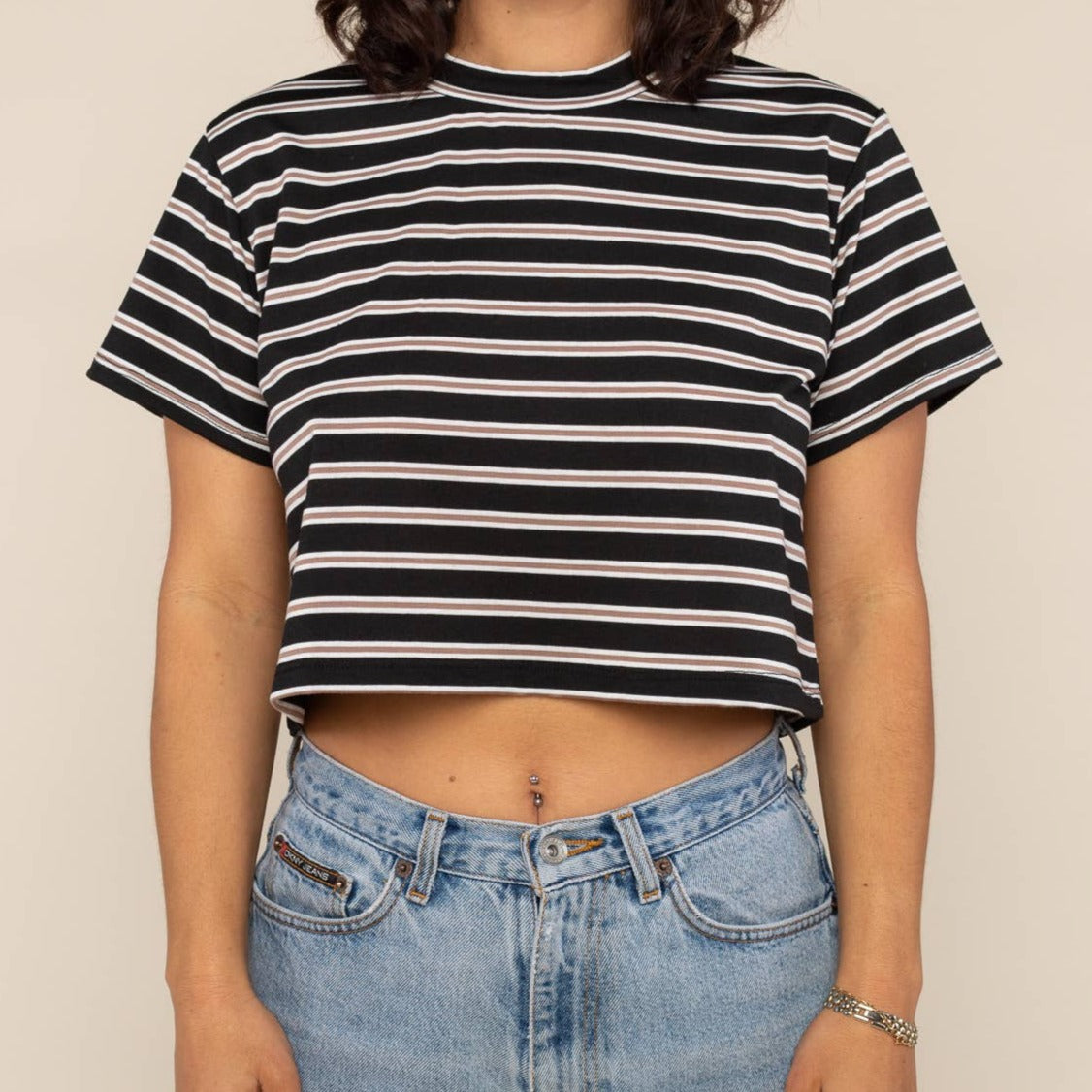 Haven Tee : Black/Taupe/Ivory | Plus Size
