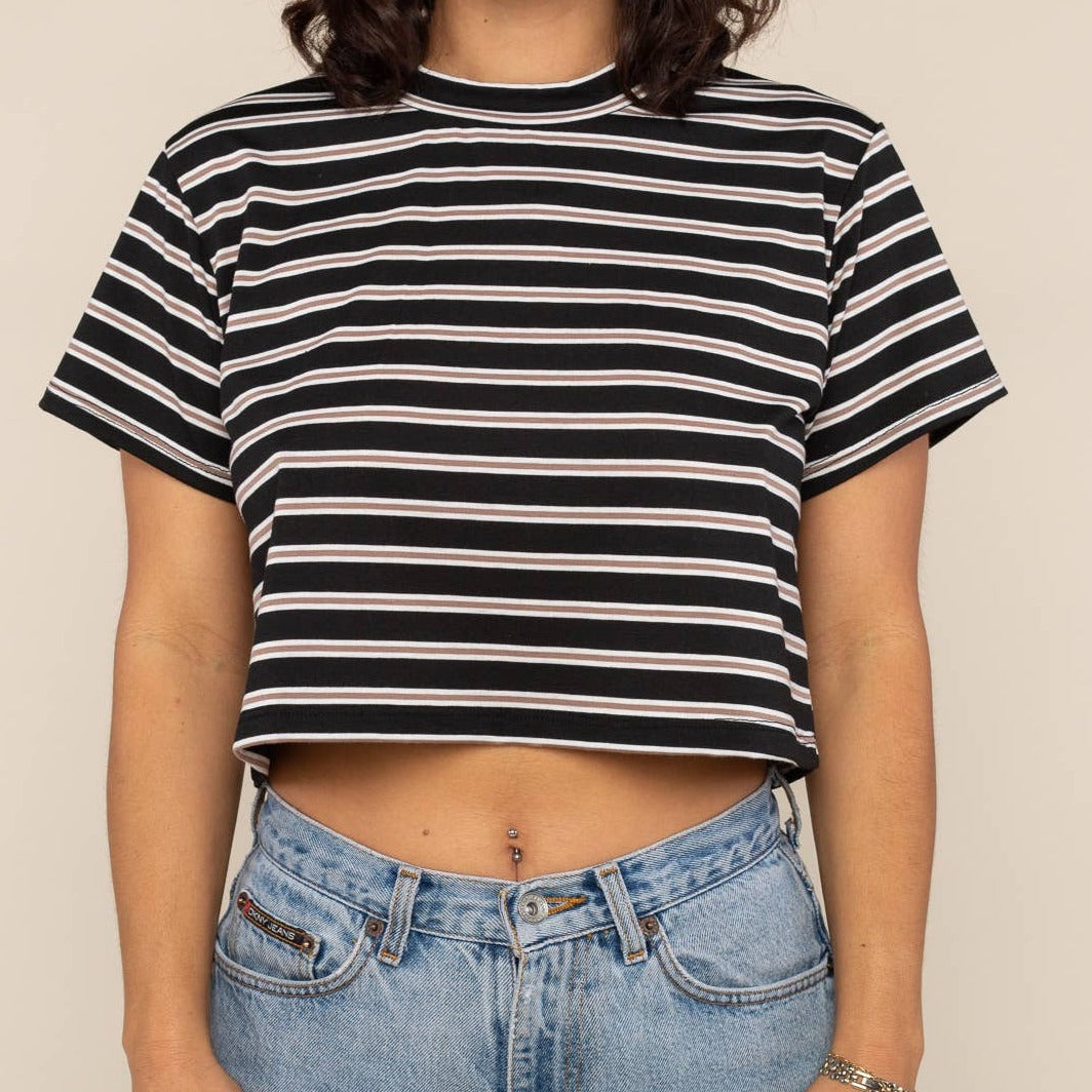 Haven Tee : Black/Taupe/Ivory