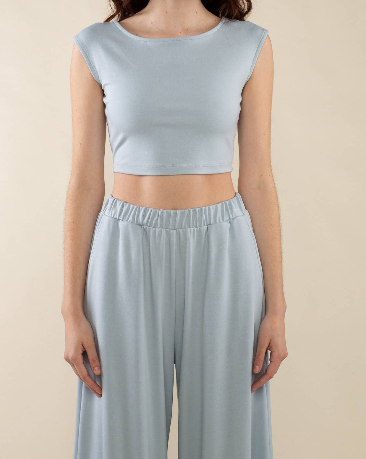 Sleeveless Top : Light Blue | Plus Size