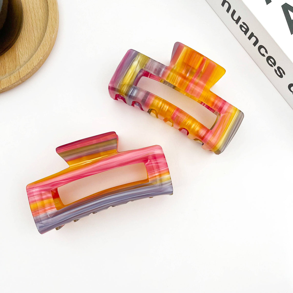 Rectangular Acetate Hair Claw, Premium Quality Hair Clip