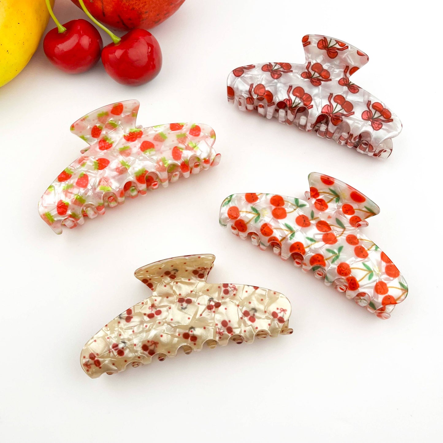 Fruity Hair Clip, Cherry & Strawberry Hair Claw Clip