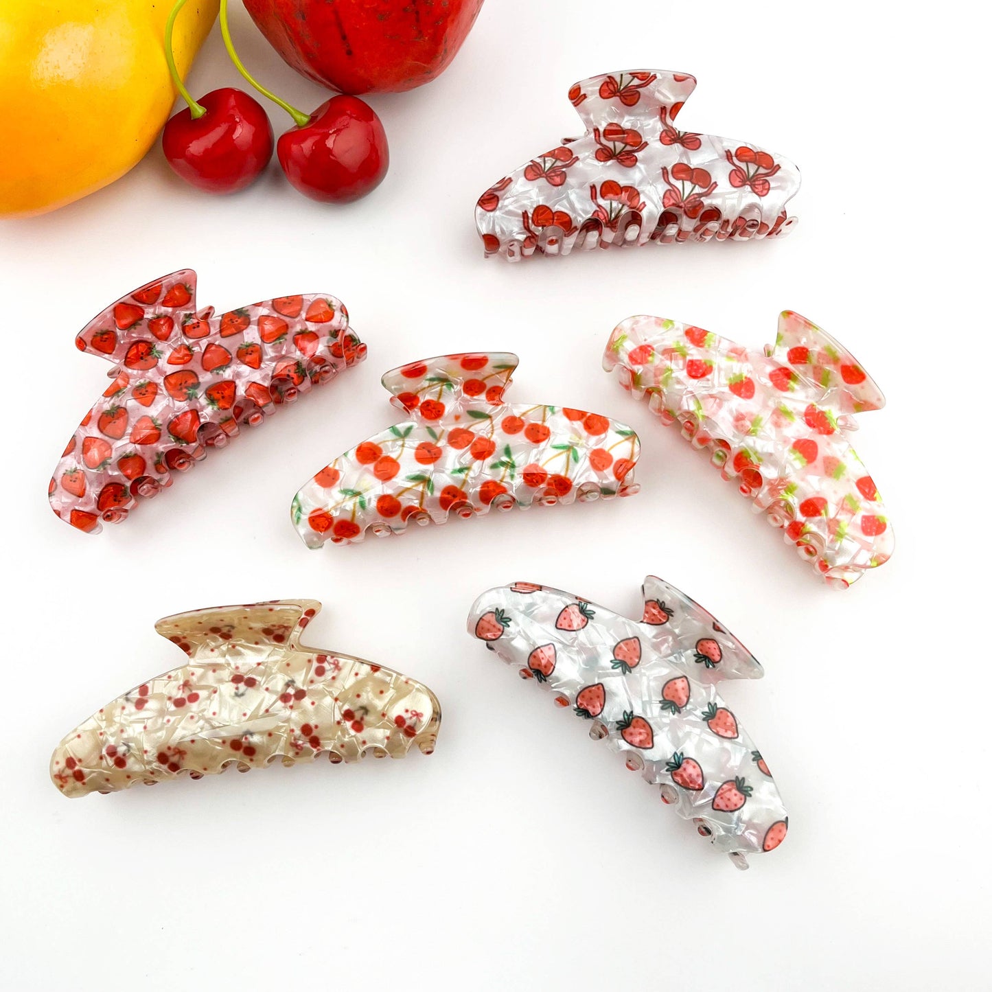 Fruity Hair Clip, Cherry & Strawberry Hair Claw Clip