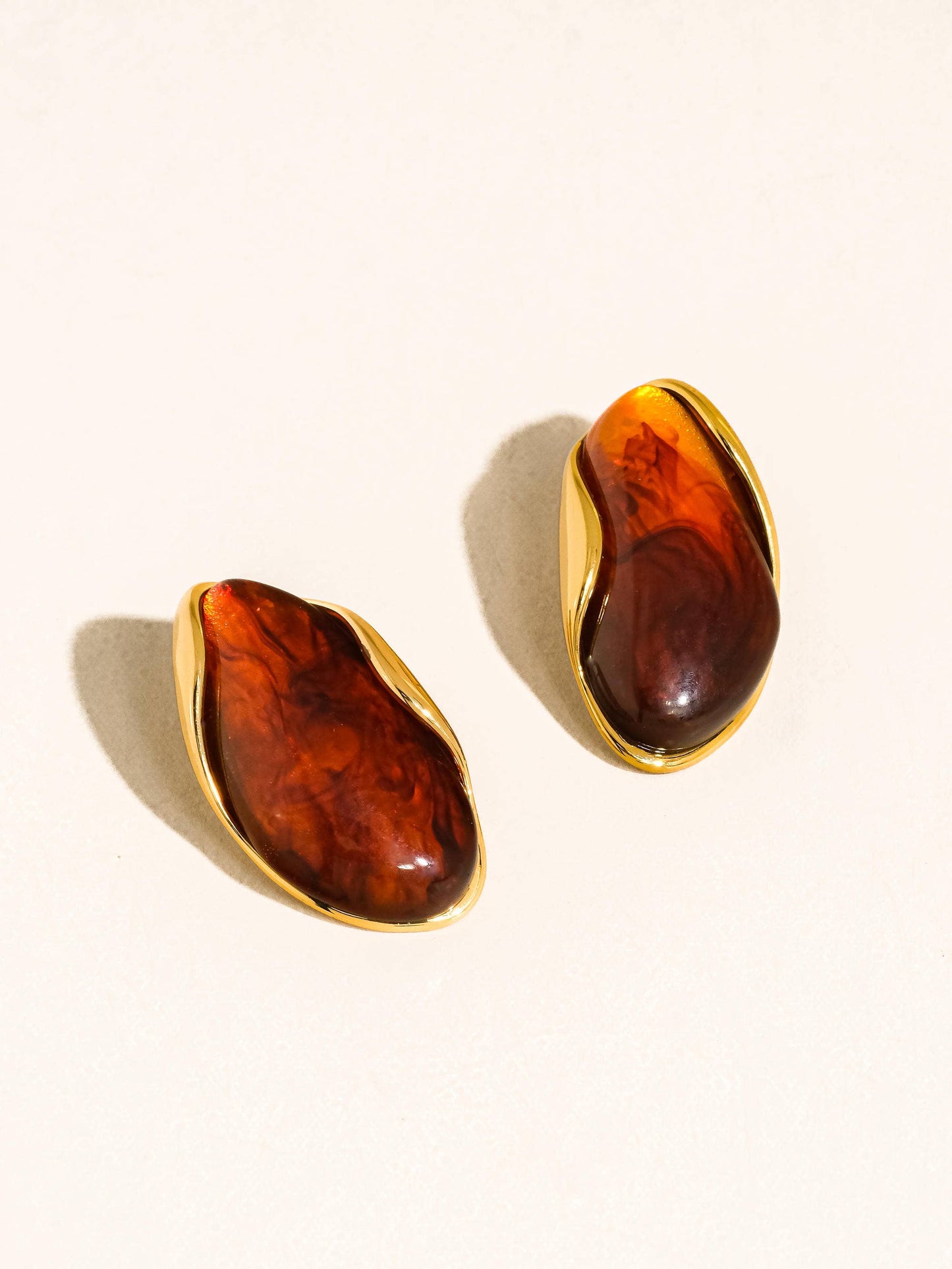 Maélie 18K Gold Non-Tarnish Resin Drop Earrings