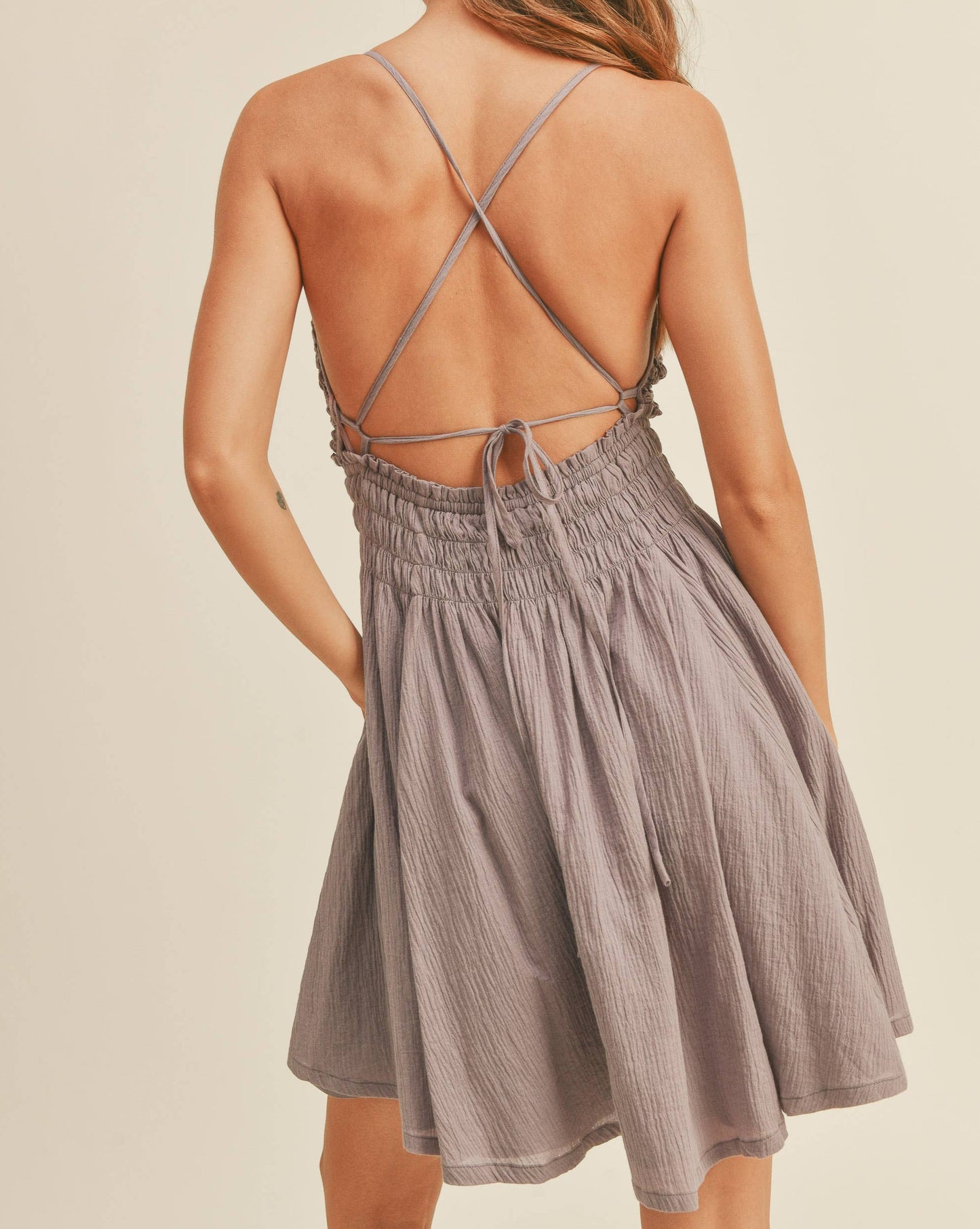 Halter Dress : Eggplant