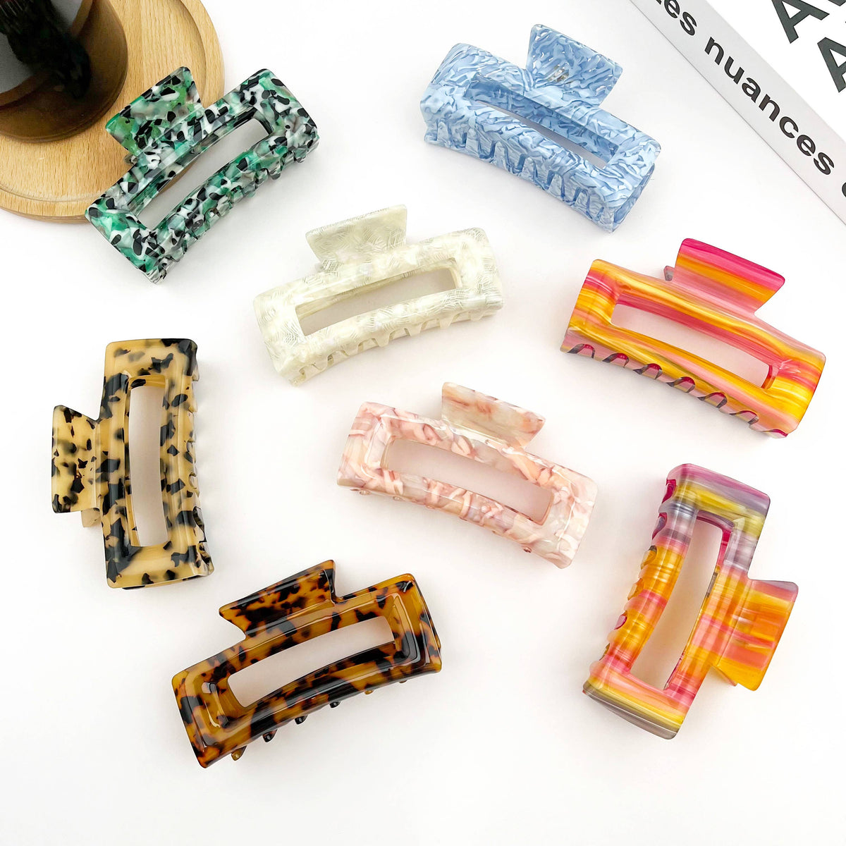 Rectangular Acetate Hair Claw, Premium Quality Hair Clip
