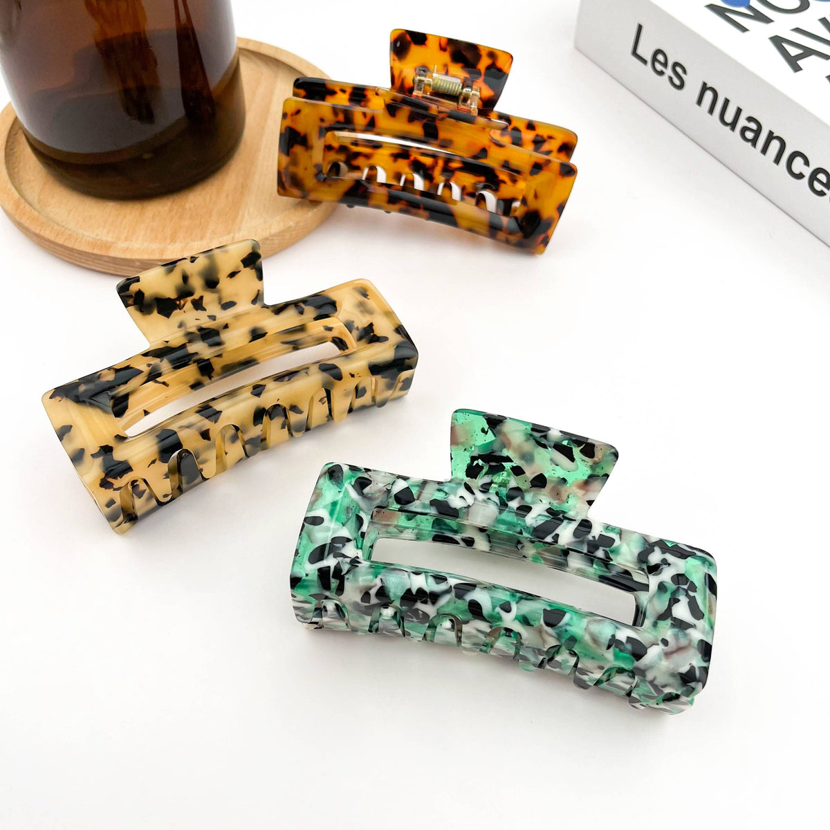 Rectangular Acetate Hair Claw, Premium Quality Hair Clip