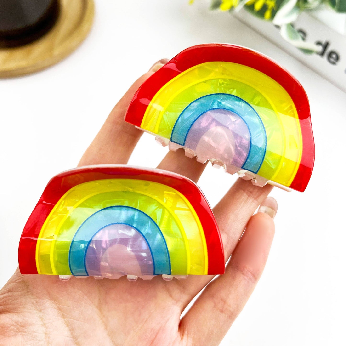 Rainbow Claw Hair Clip