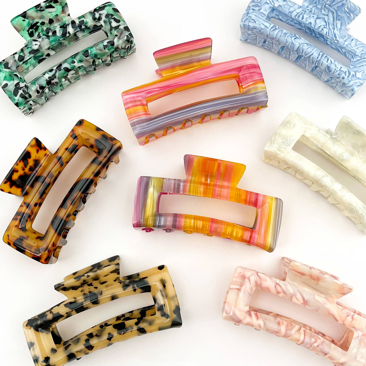 Rectangular Acetate Hair Claw, Premium Quality Hair Clip