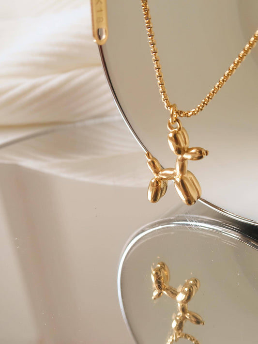 18K Gold Non-Tarnish balloon dog Necklace