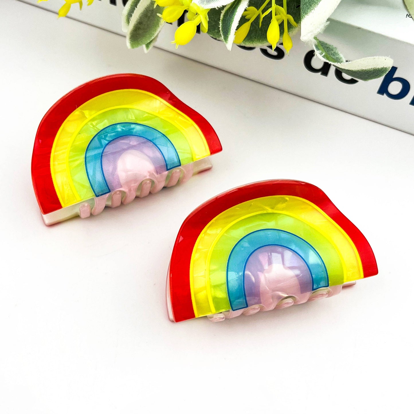 Rainbow Claw Hair Clip