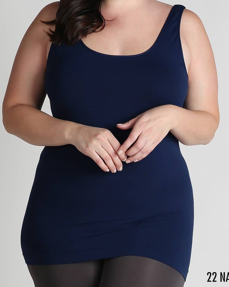 Tank Top : Navy Blue | Plus Size